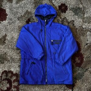 VTG Eddie Bauer Jacket Coat Women Sz L EBTEK‎ Blue Full Zip Olefin Ski Parka